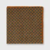 Wool/Silk Pocket Square In Orange/Blue/Brown Flower