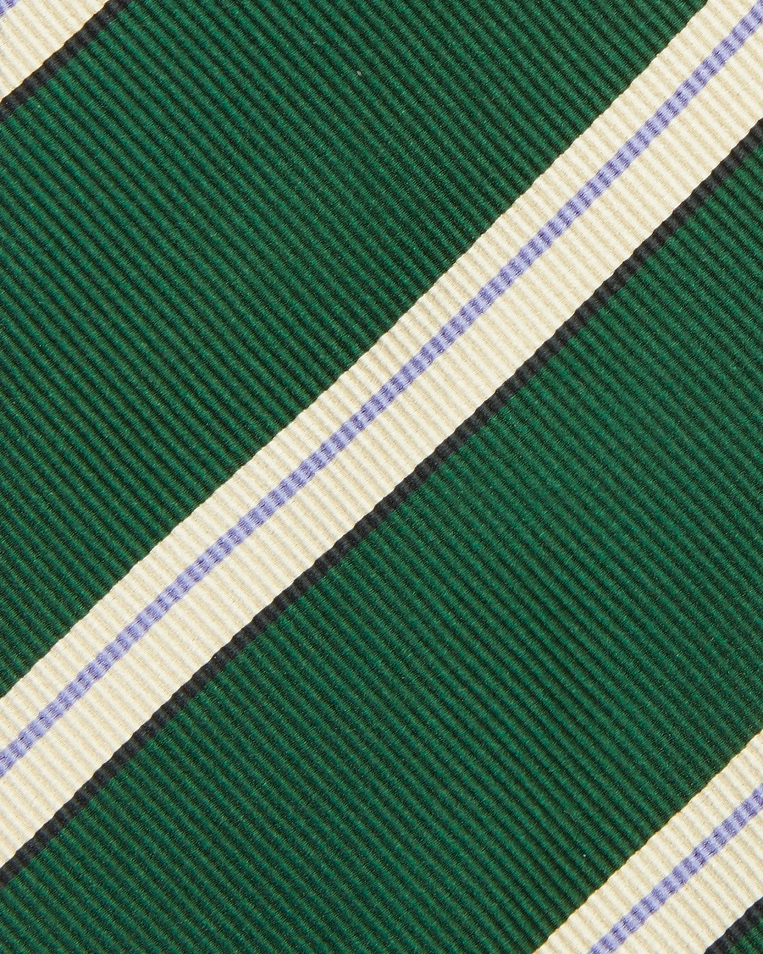 Silk Woven Tie In Green/Bone/Lavender Stripe 2 Silk Woven Tie In Green/Bone/Lavender Stripe - Image 2