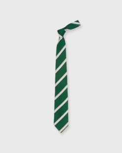 Silk Woven Tie In Green/Bone/Lavender Stripe 5 Silk Woven Tie In Green/Bone/Lavender Stripe -fashion S72604 40
