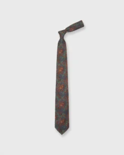 Wool Print Tie In Hunter Green/Blue Paisley 5 Wool Print Tie In Hunter Green/Blue Paisley -fashion S72611 32