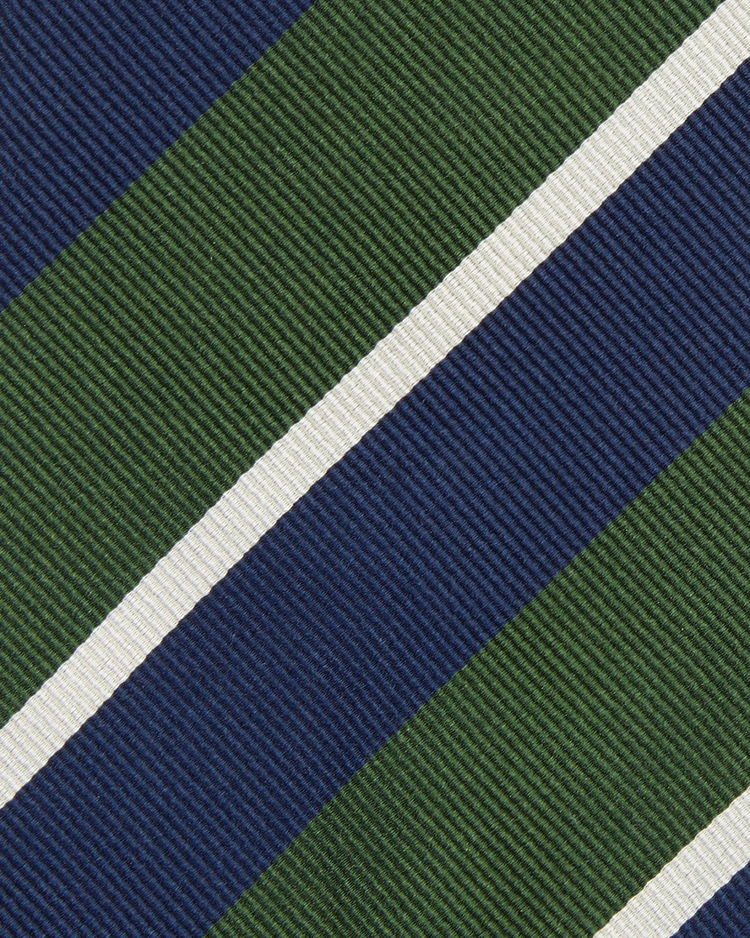 Silk Woven Tie In Navy/Green/Bone Stripe 2 Silk Woven Tie In Navy/Green/Bone Stripe - Image 2