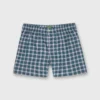 Button-Front Boxer Short In Spruce/Brown/Sky Plaid Poplin