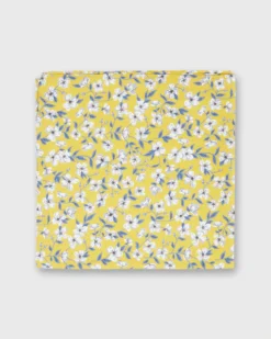 Cotton Print Pocket Square In Marigold Peach Blossom Liberty Fabric