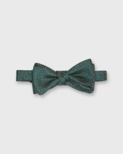 Silk Bow Tie In Forest/Blue/Gold Foulard