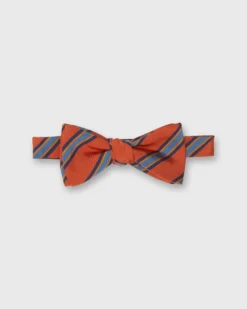 Silk Bow Tie In Orange/Blue/Navy/Gold Stripe