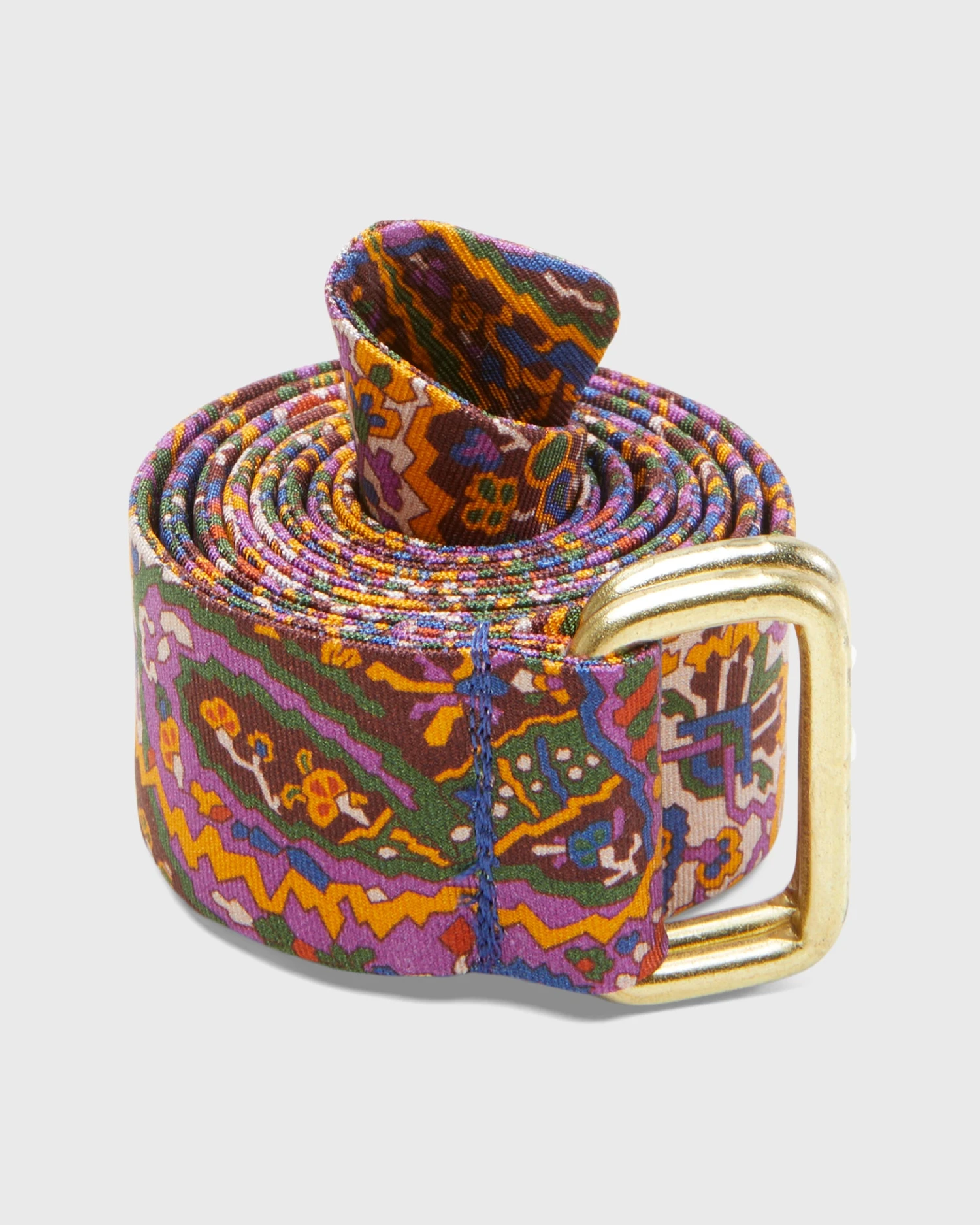 D-Ring Belt In Yellow/Purple Multi 1 D-Ring Belt In Yellow/Purple Multi