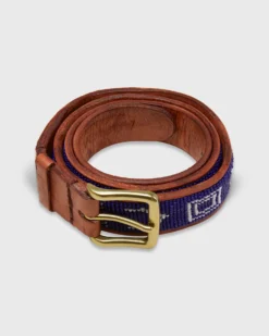 1.25" African Beaded Belt In Navy Village