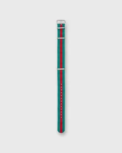 Nato Watch Strap In Green/Red Stripe