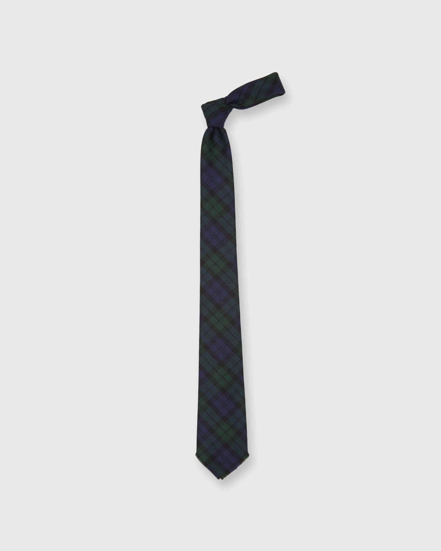 Fringed Wool Woven Tie In Blackwatch 3 Fringed Wool Woven Tie In Blackwatch - Image 3