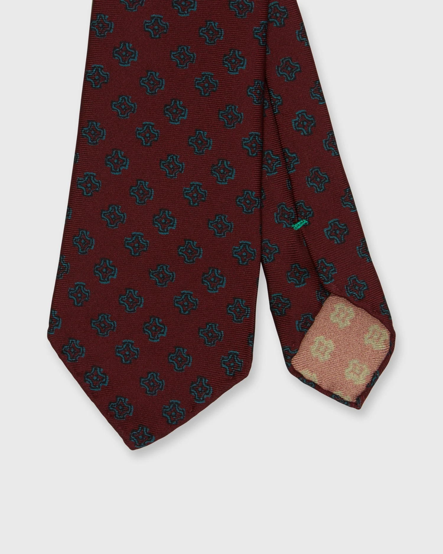 Silk Print Tie In Brick/Aqua Gear 1 Silk Print Tie In Brick/Aqua Gear