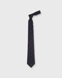 Silk Woven Tie In Midnight/White Dot -fashion S73485 15 copy