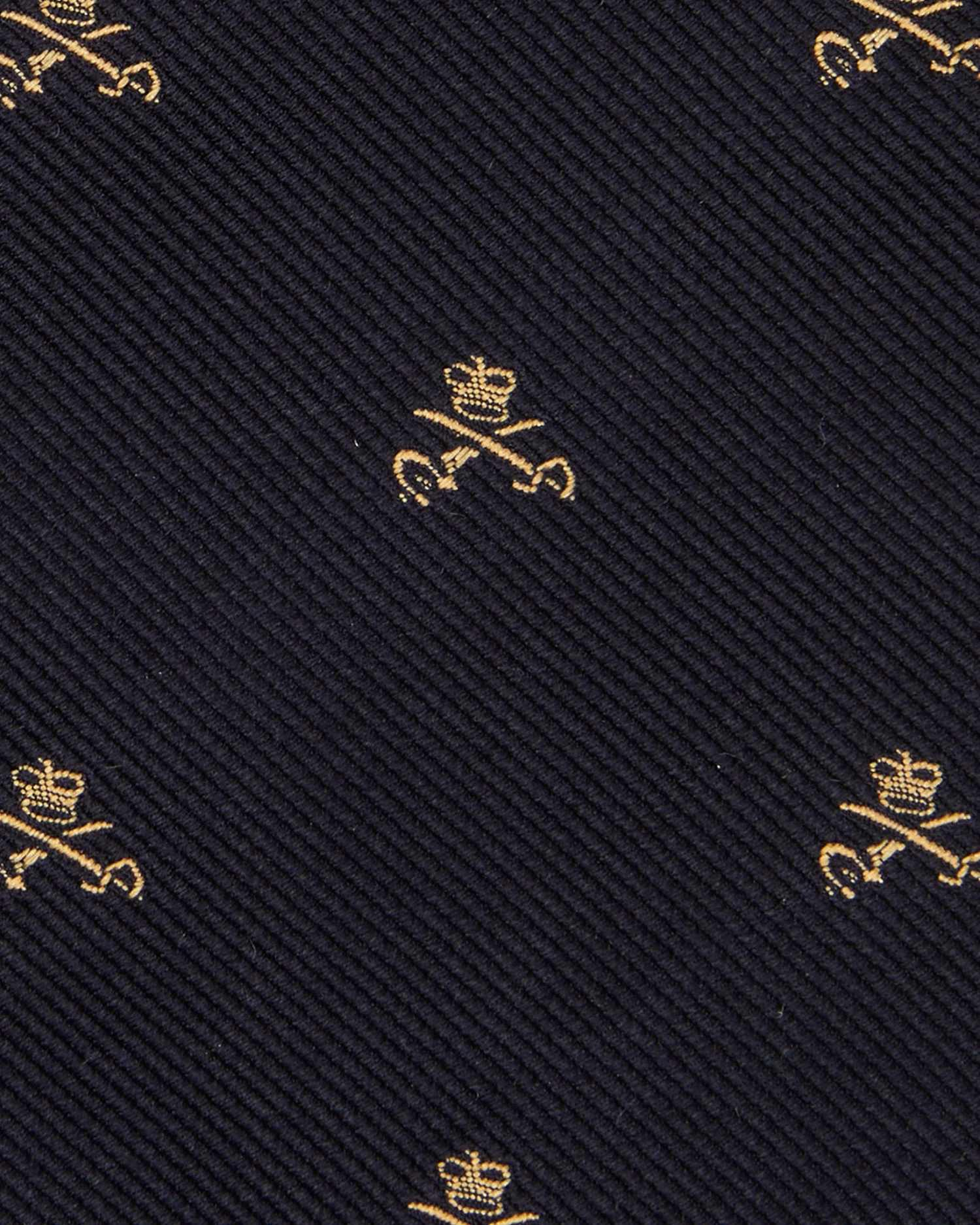 Silk Club Tie In Midnight/Maize Crown And Swords 2 Silk Club Tie In Midnight/Maize Crown And Swords - Image 2