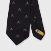 Silk Club Tie In Midnight/Maize Crown And Swords