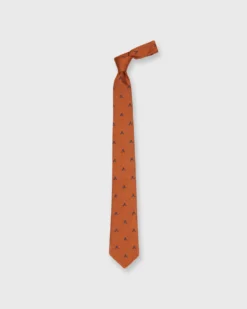Silk Club Tie In Orange/Navy Crown And Swords -fashion S73490 10 copy