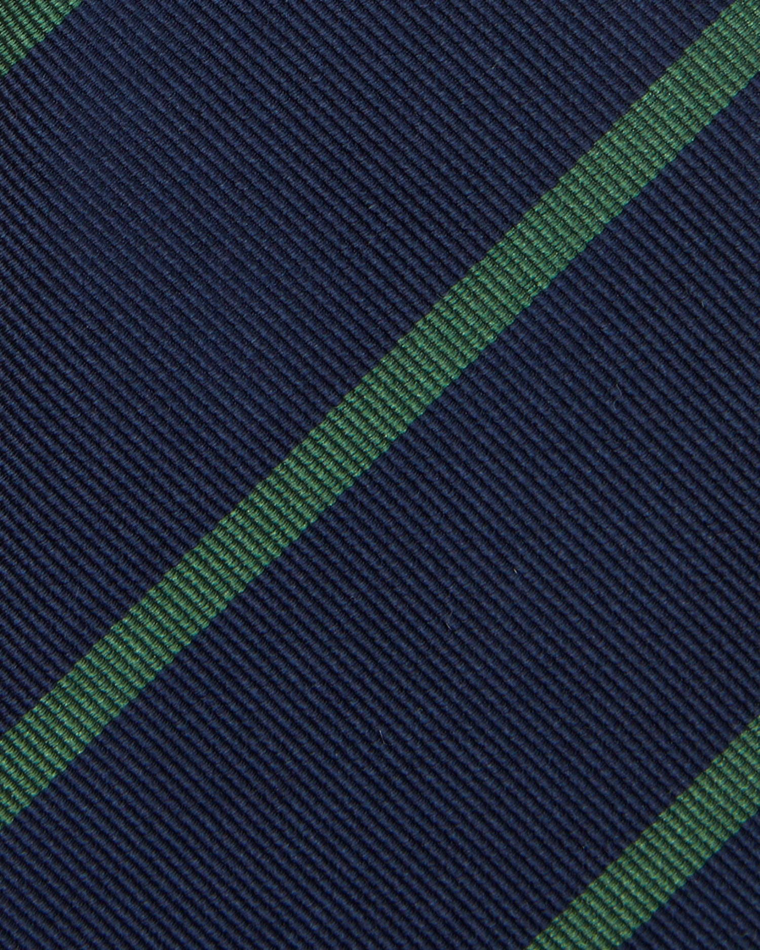Silk Woven Tie In Blue/Green Bar Stripe 2 Silk Woven Tie In Blue/Green Bar Stripe - Image 2