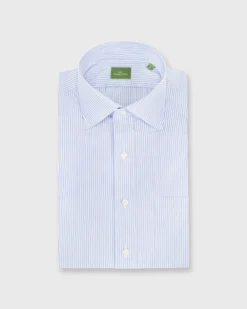 Spread Collar Dress Shirt In Blue Stripe End-On-End