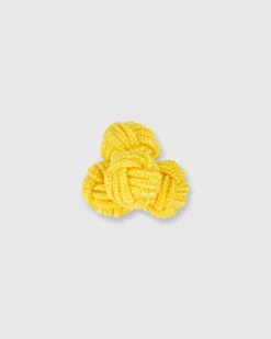 Small Silk Knot Cufflinks In Yellow