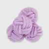 Small Silk Knot Cufflinks In Lavender
