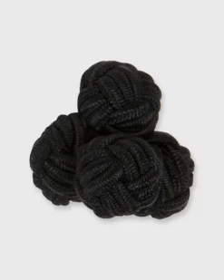 Large Silk Knot Cufflinks In Black