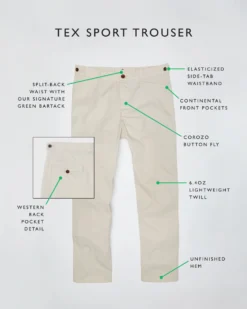 Tex Sport Trouser In Stone Lightweight Twill -fashion SM 23 TEX PDP REVISED
