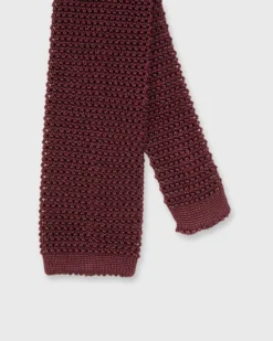 Silk Knit Tie In Oxblood