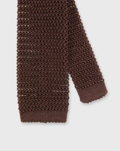 Silk Knit Tie In Chocolate