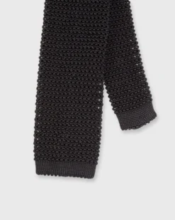 Silk Knit Tie In Black
