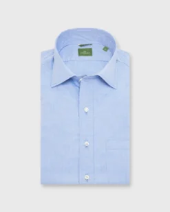 Slim-Fit Spread Collar Sport Shirt In Light Blue Chambray