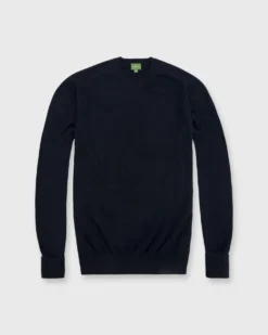 Classic Crewneck Sweater In Navy Cashmere