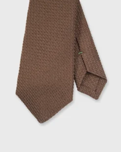 Silk Grosso Grenadine Tie In Brown