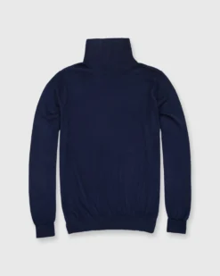 Fine-Gauge Turtleneck Sweater In Navy Cashmere