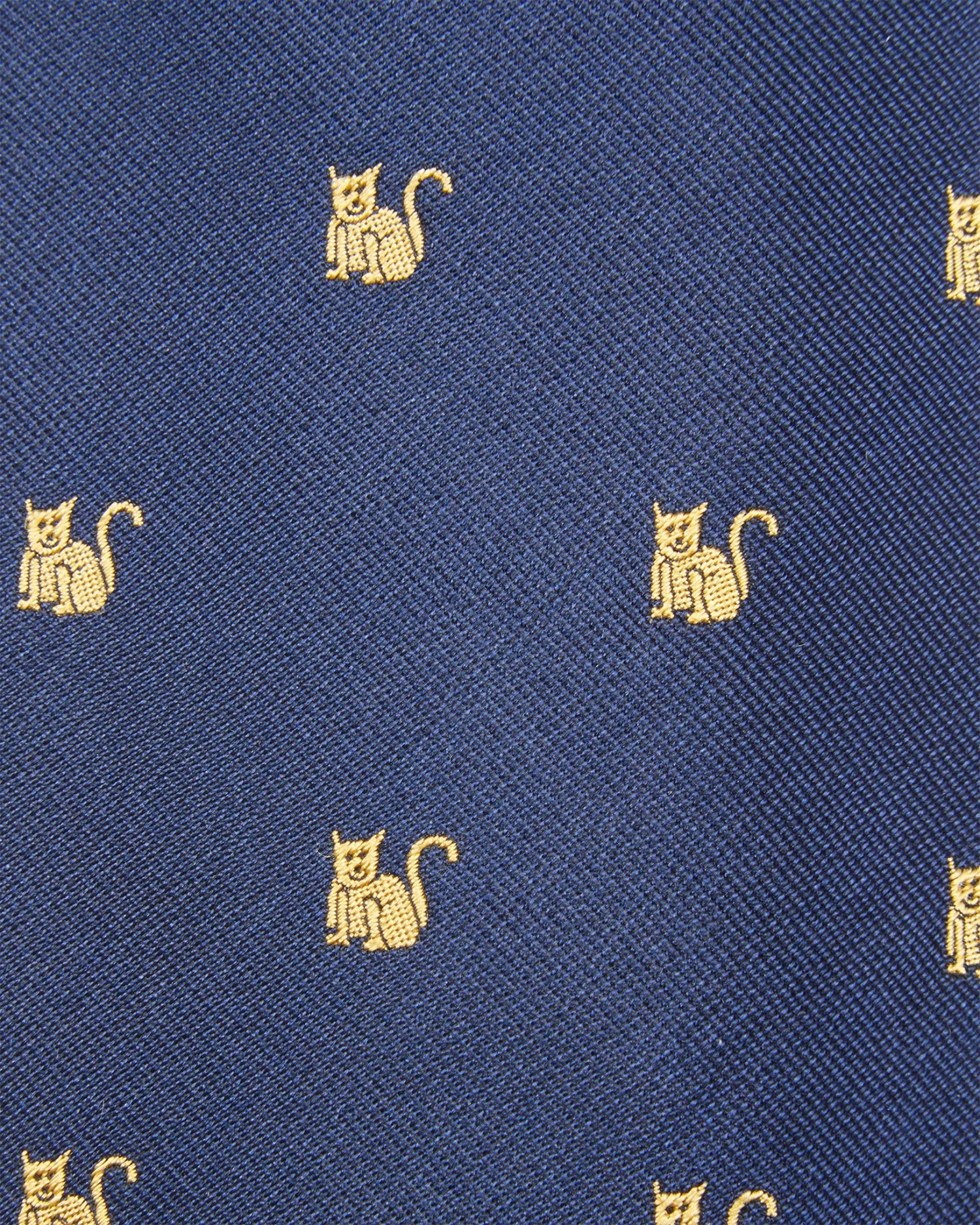 Silk Club Tie In Navy/Gold Cat 2 Silk Club Tie In Navy/Gold Cat - Image 2