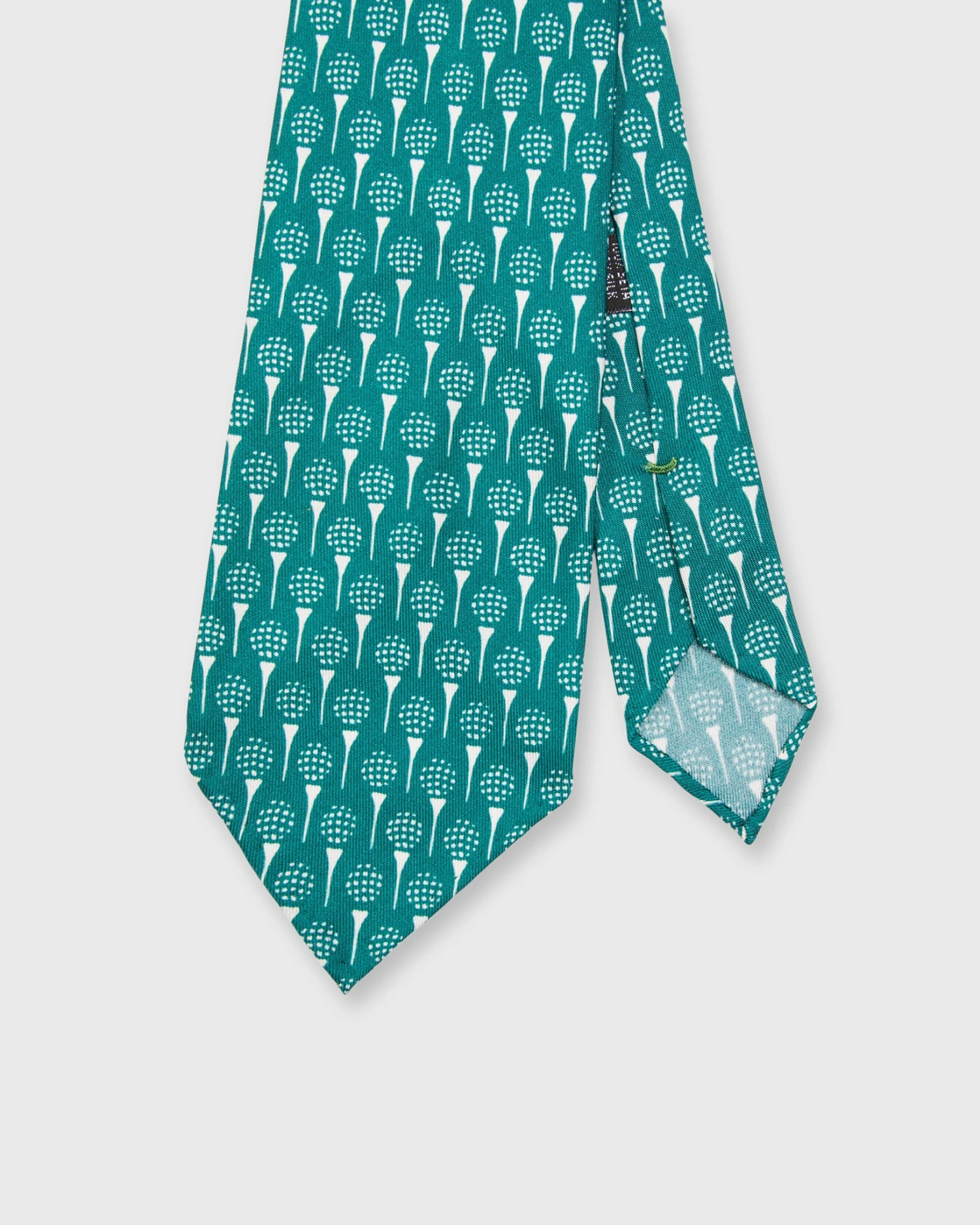 Silk Print Tie In Green Golf Print 1 Silk Print Tie In Green Golf Print