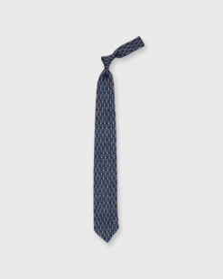 Silk Print Tie In Navy Golf Print 5 Silk Print Tie In Navy Golf Print -fashion s71349 18