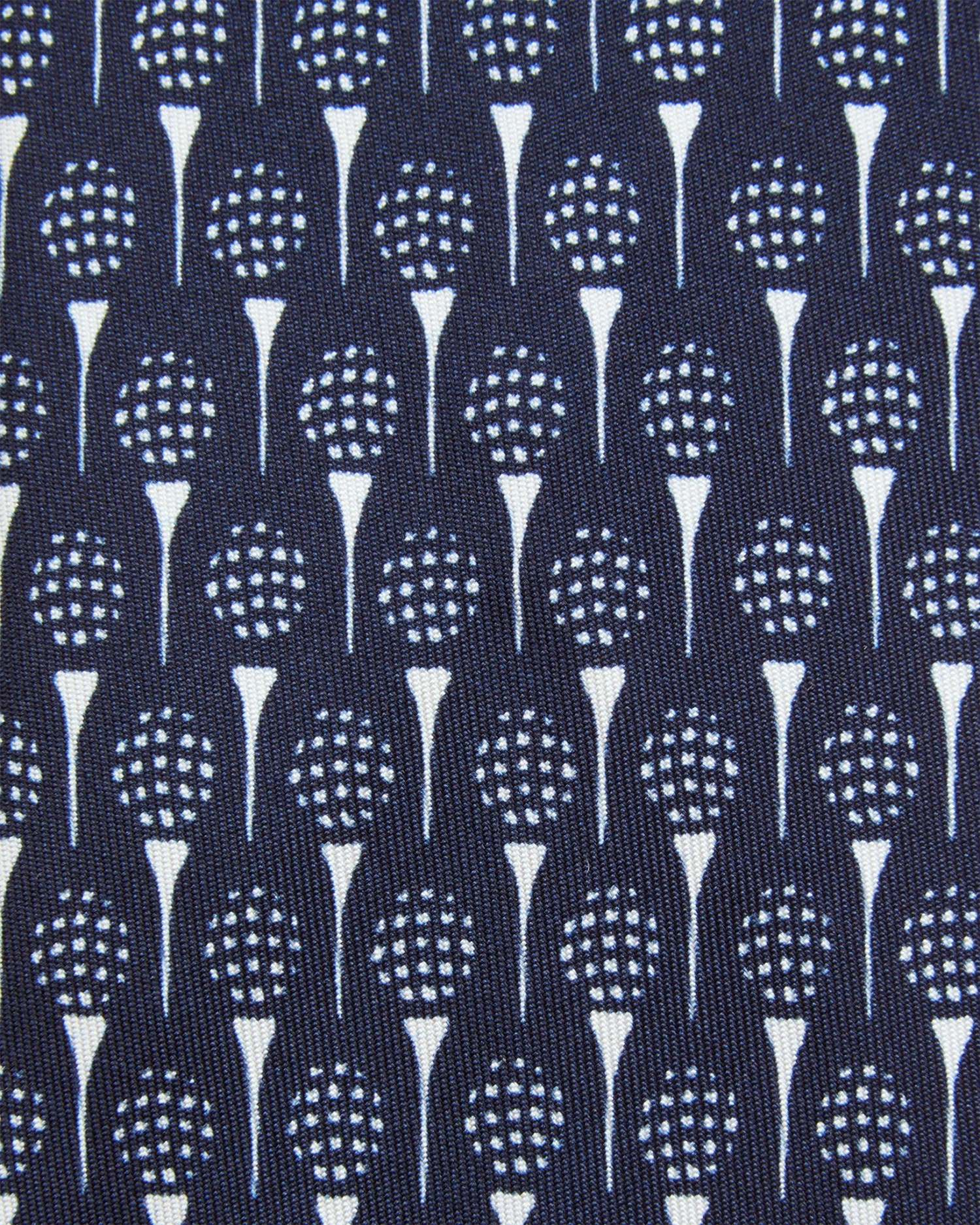 Silk Print Tie In Navy Golf Print 2 Silk Print Tie In Navy Golf Print - Image 2